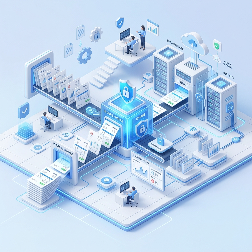 Invoices routed through the Invopass processing engine into the Peppol network